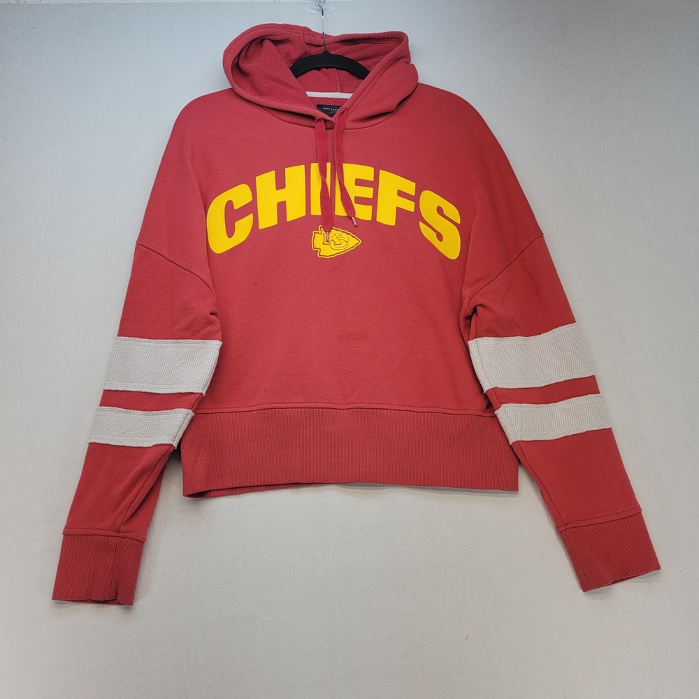 Junk Food Clothing Hoodie Womens‎ Large Red KC Chiefs Cropped Graphic Sweatshirt